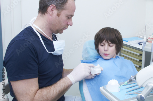 boy during a dental visit. doctor s clinic