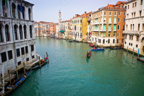 Grand canal with gondola, Venice, Italy © knet2d