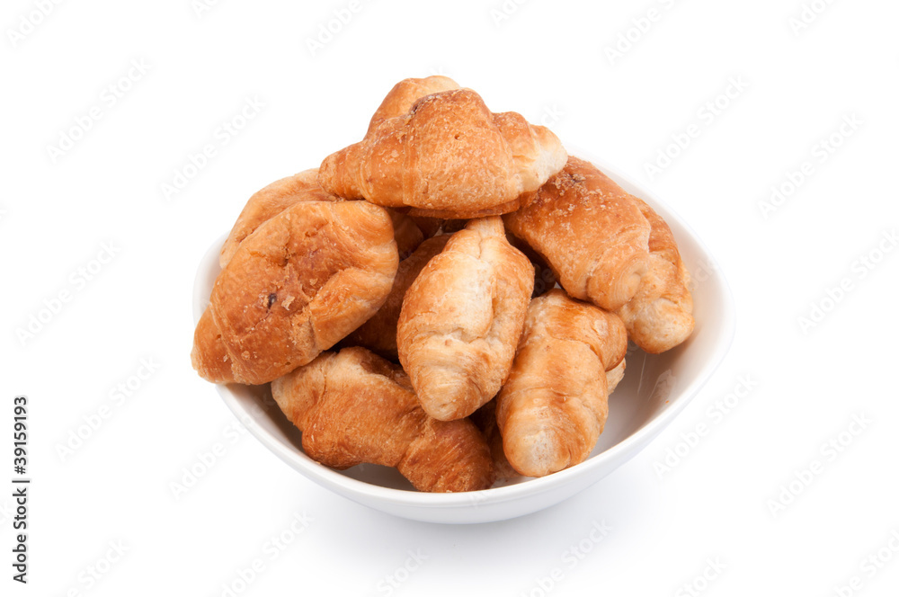 croissant in porcelain plate