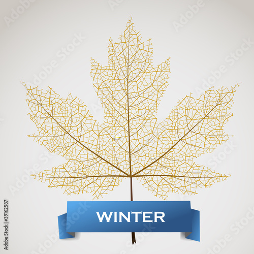 Maple leave with winter banner