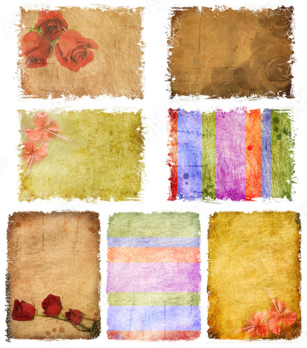 A collection of vintage paper with jagged edges torn 2