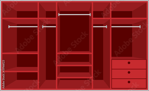 Wardrobe room. Furniture.