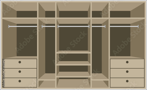 Wardrobe room. Furniture.