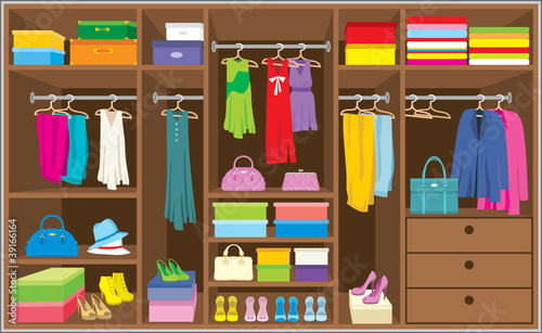 Wardrobe room. Furniture.