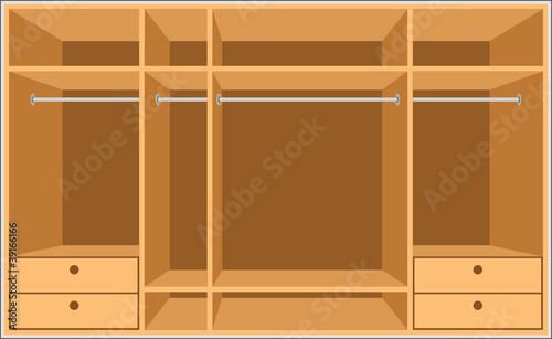 Wardrobe room. Furniture.
