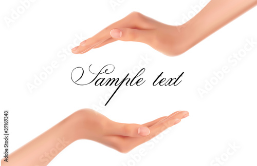 Background with two hands  Vector