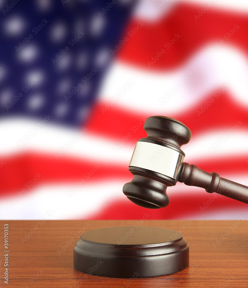 Gavel and USA flag