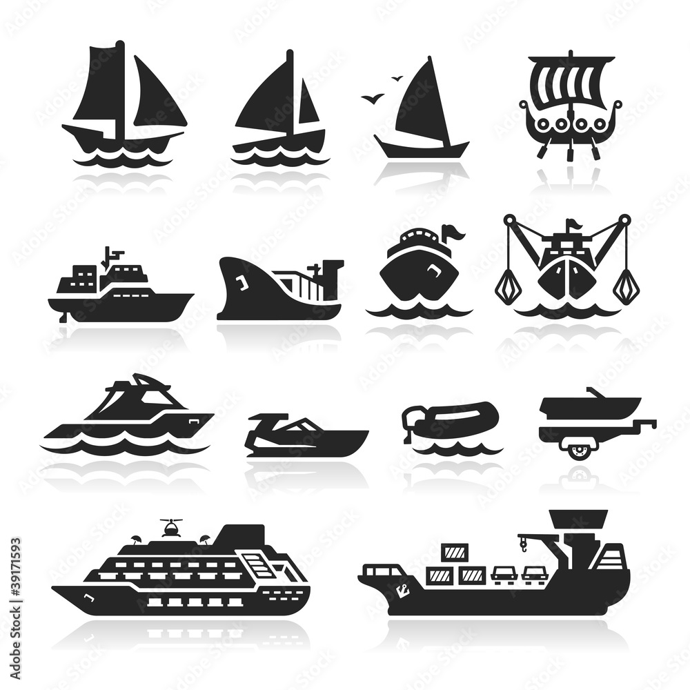 Ships and boats icons