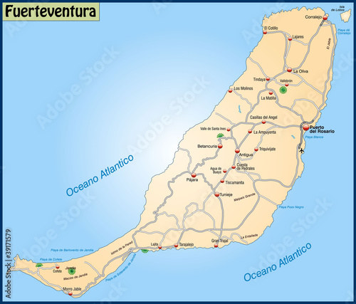 Landkarte von Fuerteventura