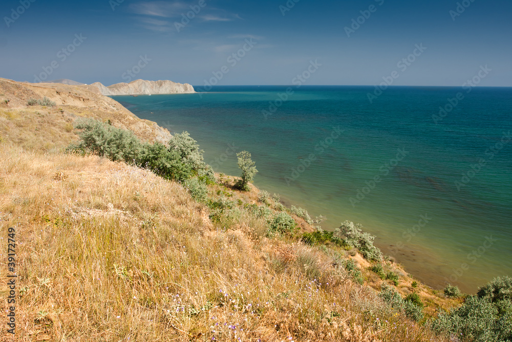 view of shore near Koktebel, Crimea