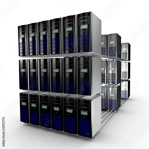 Εκτύπωση καμβά Several interconnected computer working together