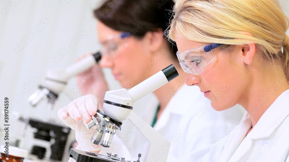 Female Medical Researchers Using Lab Equipment Female Medical Researchers Using Lab Equipment