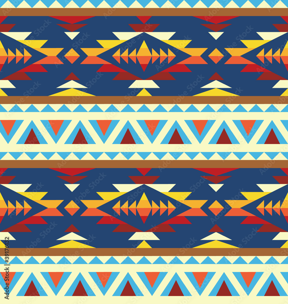 Seamless geometric pattern in navajo style