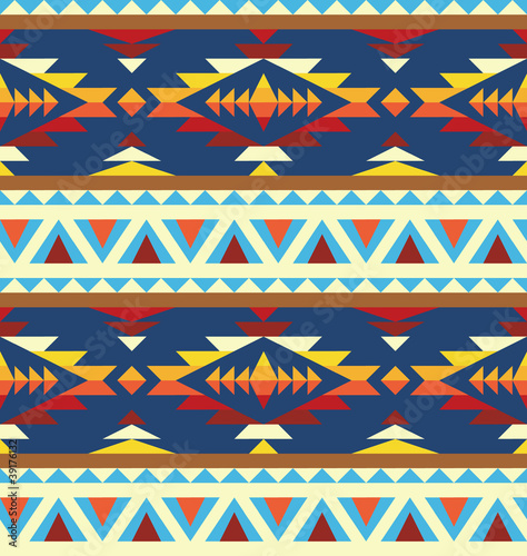 Seamless geometric pattern in navajo style