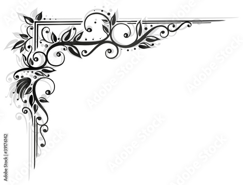Ranke, flora, Blumen, Blüten, schwarz, grau