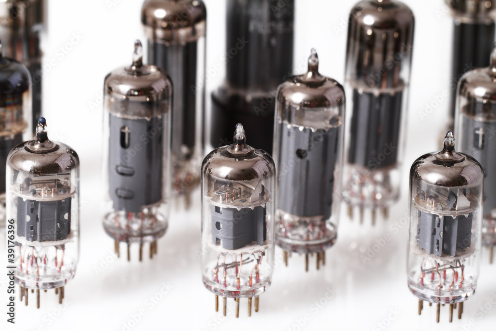 Glass vacuum radio tubes.