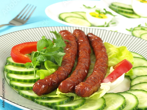 Fried tasty sausages for breakfast