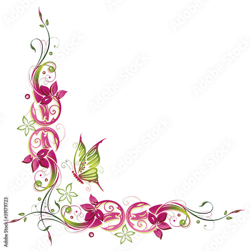 Ranke, flora, Blumen, Blüten, grün, pink