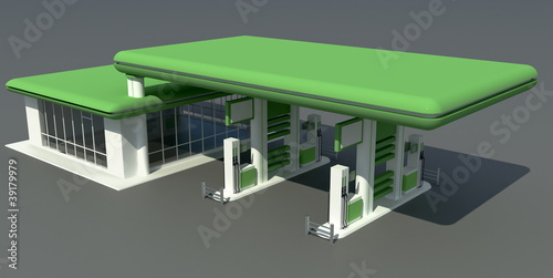 Tapety artystyczne gas station 3d