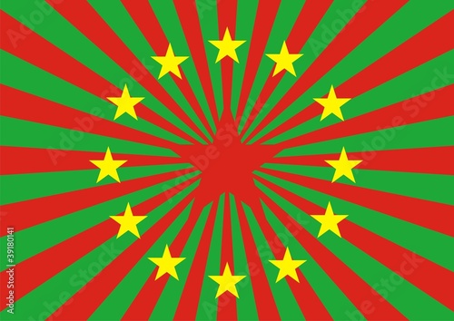 European community - Portuguese flag sunburst