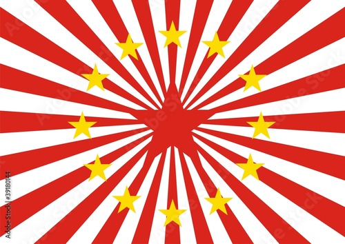 European community - Polish flag sunburst