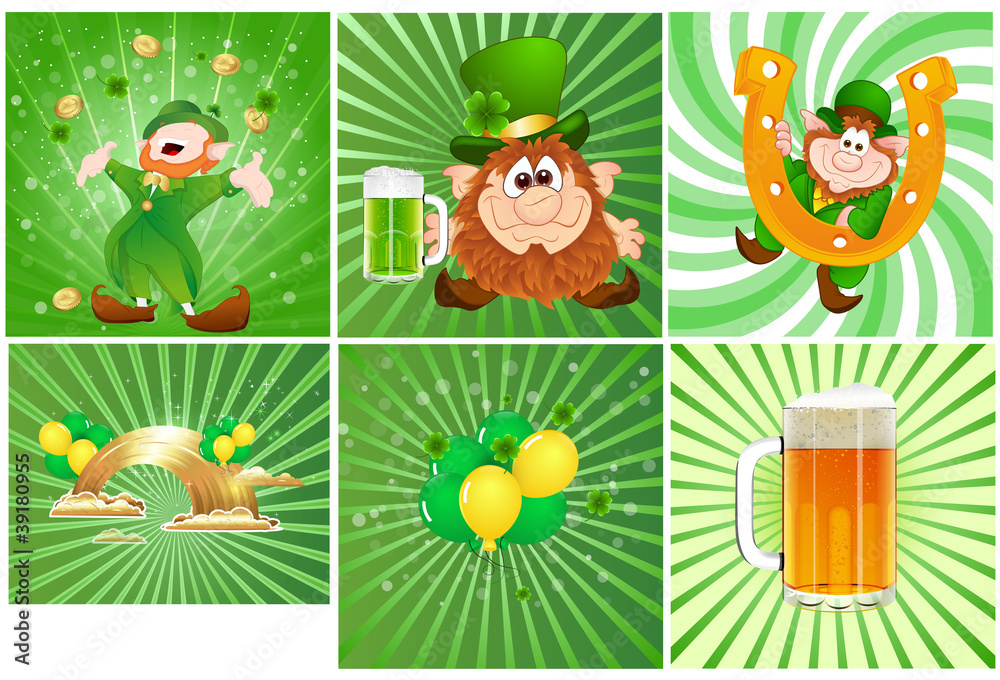 Obraz premium St. Patrick's Day Sunburst Vectors