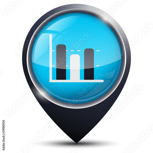 Symbole glossy vectoriel diagramme bâtons