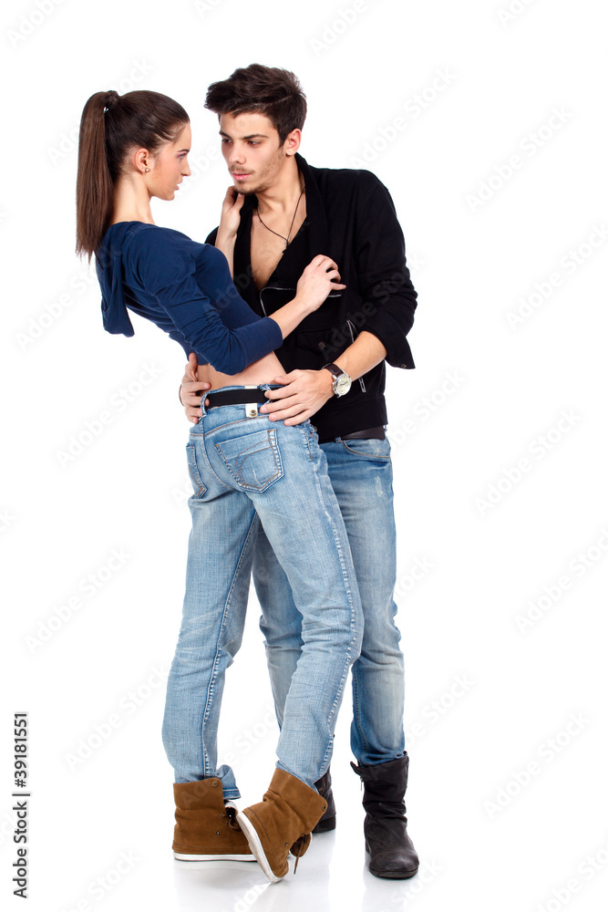 Beautiful young couple looking t each other Beautiful young couple looking t each other