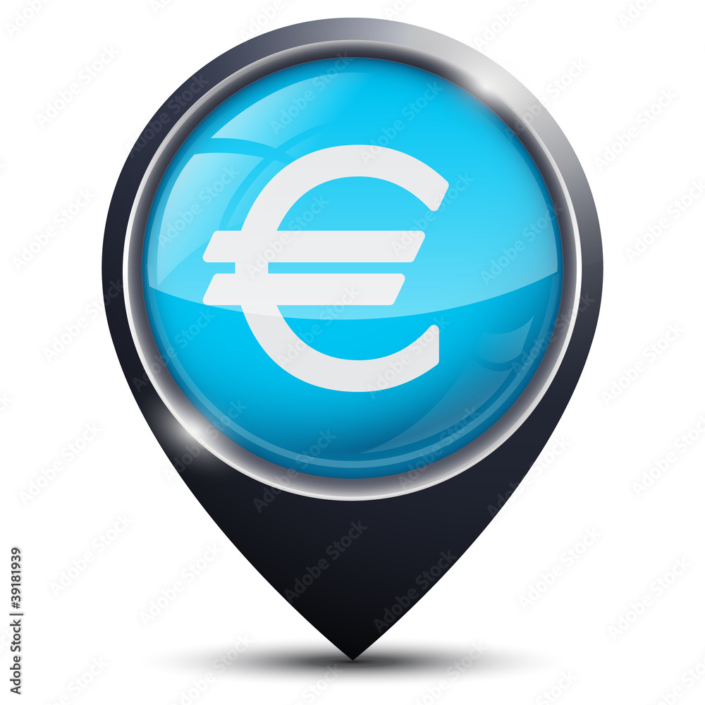 Symbole glossy vectoriel Euro