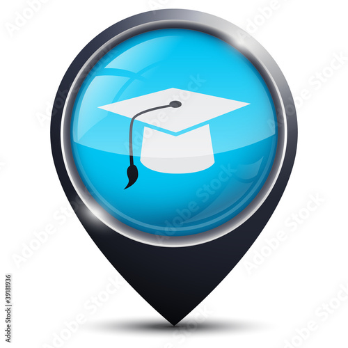 Symbole glossy vectoriel université / diplômé