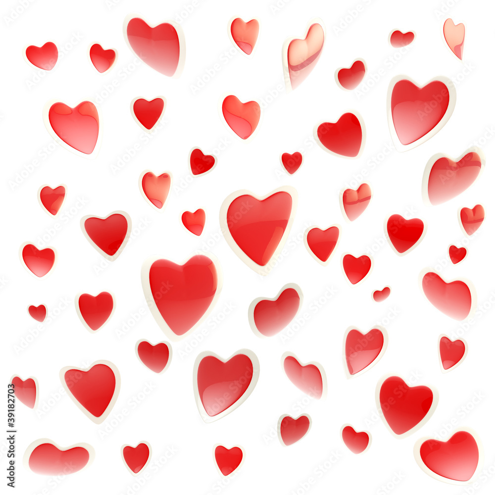Background made of colorful hearts isolated