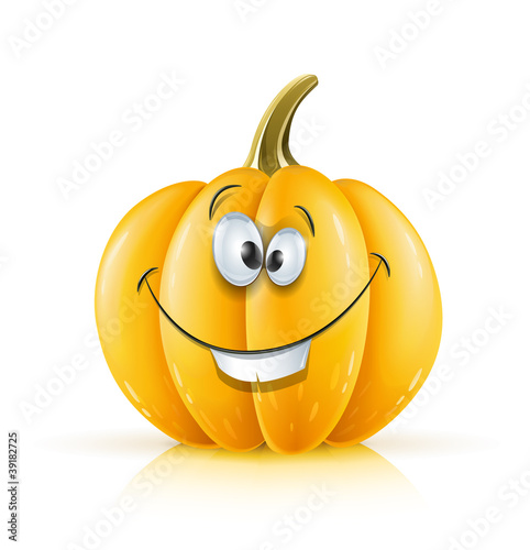 smiling ripe orange pumpkin vector illustration isolated on