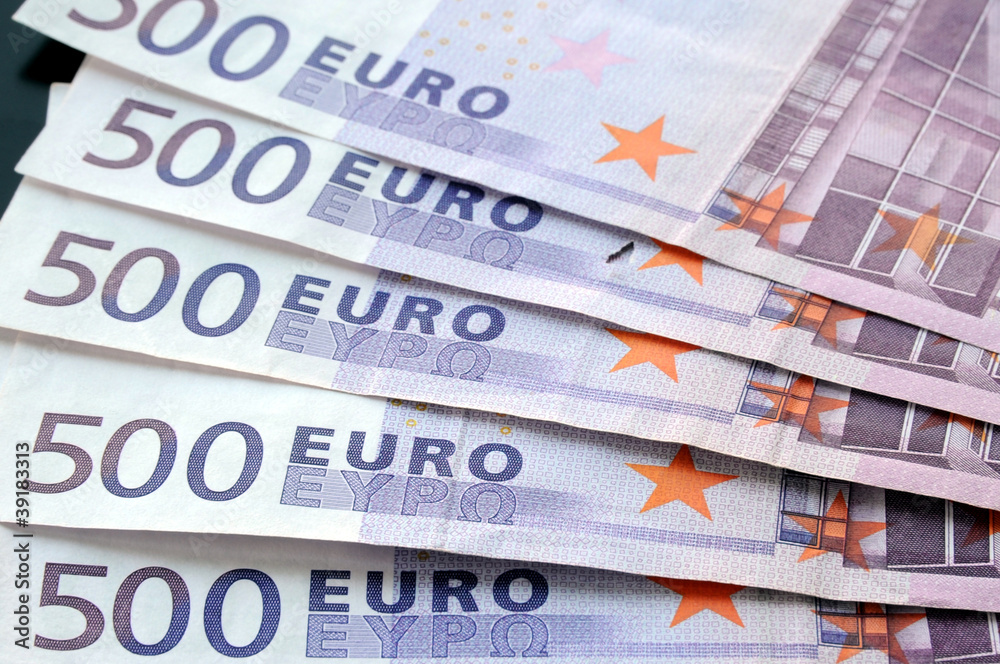 500 Euro Banknoten, Noten, Geld, Geldscheine, Kapital, Vermögen 500 Euro Banknoten, Noten, Geld, Geldscheine, Kapital, Vermögen