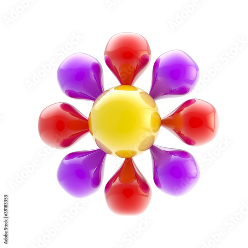 Abstract glossy flower icon...