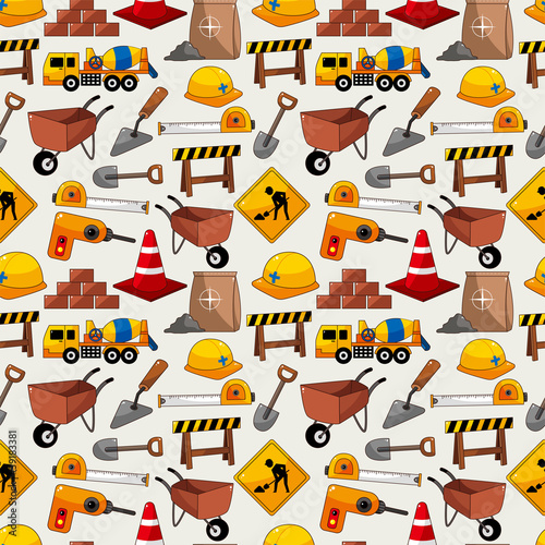 construction object seamless pattern