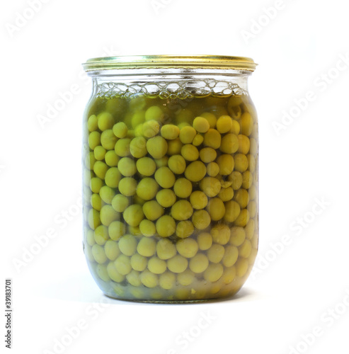 green peas in a glass