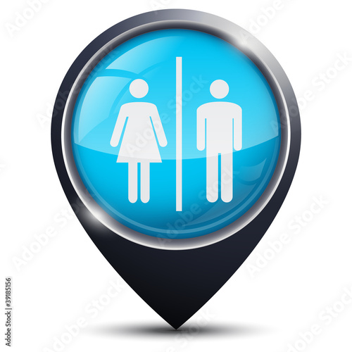 Symbole glossy vectoriel toilettes publiques