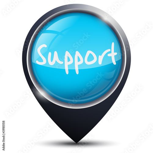 Symbole glossy vectoriel aide / support / assistance