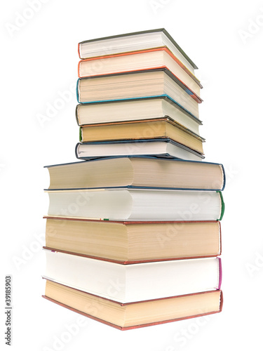 stack of books isolated on white background