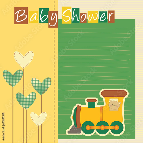 baby shower - nascita bimbo - fiori, cuori, trenino