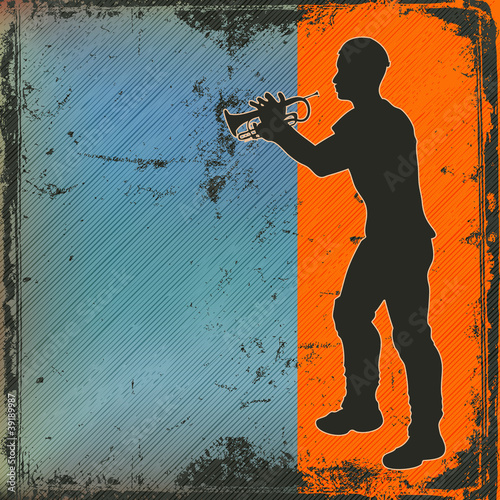 Brass Cornet Player Background