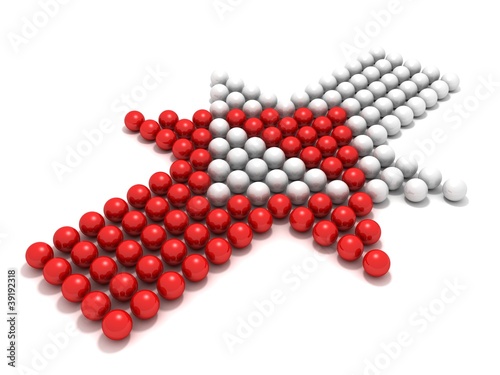 Red  and white design spher...
