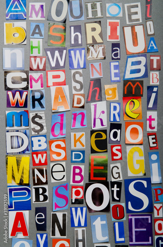 Cut letters from newspapers and magazines