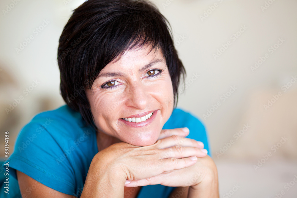 closeup portrait of elegant middle aged woman closeup portrait of elegant middle aged woman