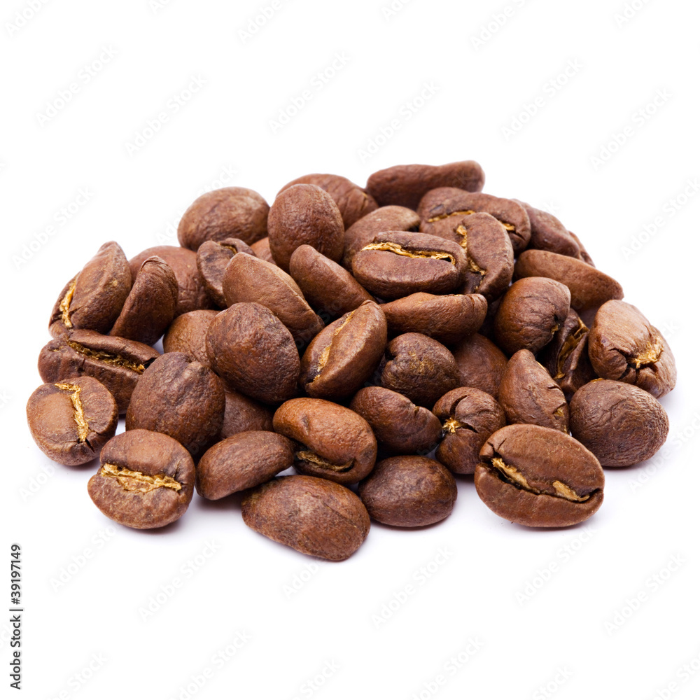 coffee beans isolated on white background. Studio macro coffee beans isolated on white background. Studio macro