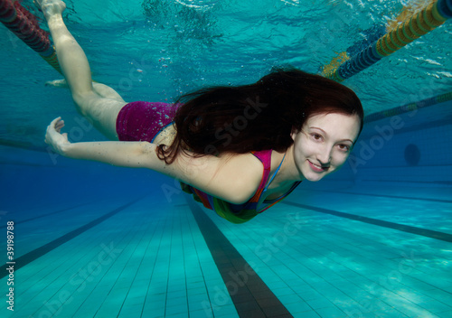 Happy diving in the pool