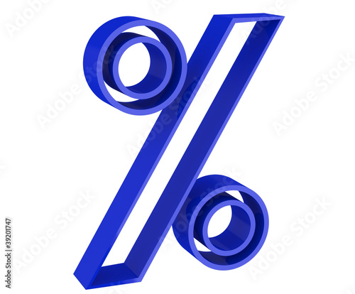 Blue percent sign