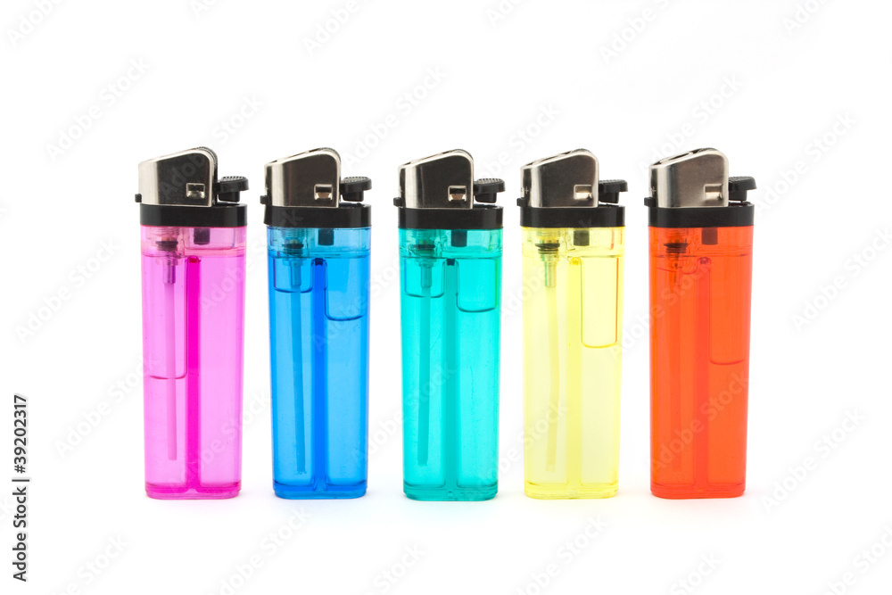 Line of cigarette lighters Line of cigarette lighters