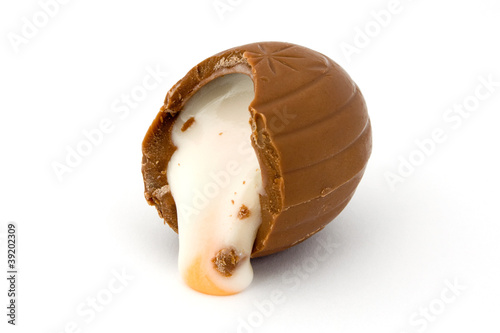 Cream filled chocolate easter egg