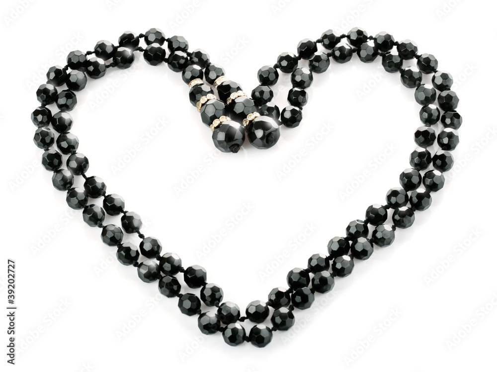 beads as heart isolated on white background beads as heart isolated on white background